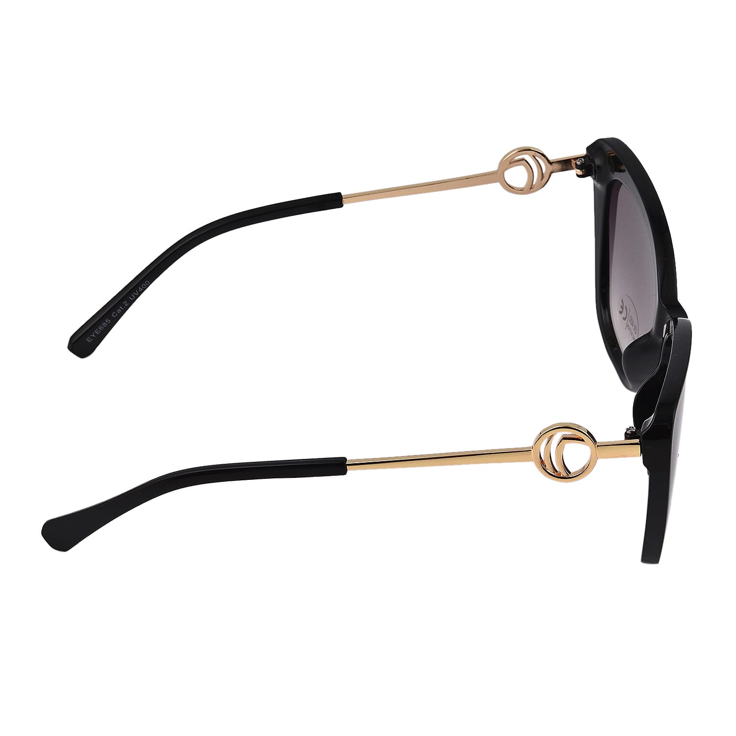 Wayfarer Sunglasses with Polycarbonate Frame Lens - Black & Gold