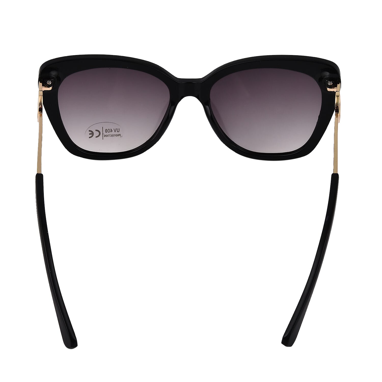 Wayfarer Sunglasses with Polycarbonate Frame Lens - Black & Gold