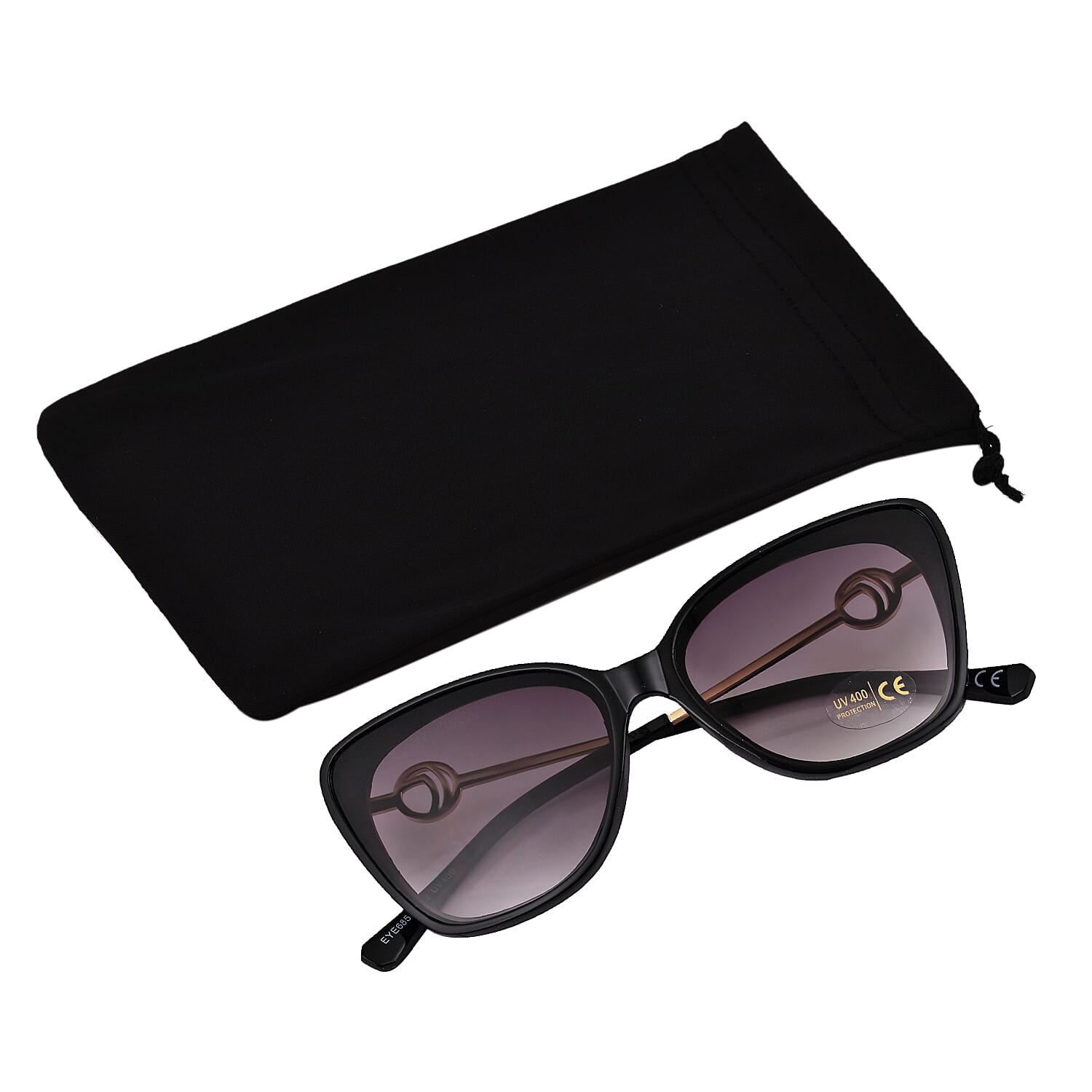 Wayfarer Sunglasses with Polycarbonate Frame Lens - Black & Gold