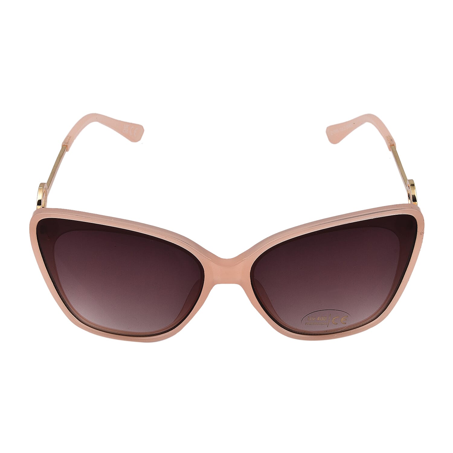 Wayfarer Sunglasses with Polycarbonate Frame Lens - Pink & Gold