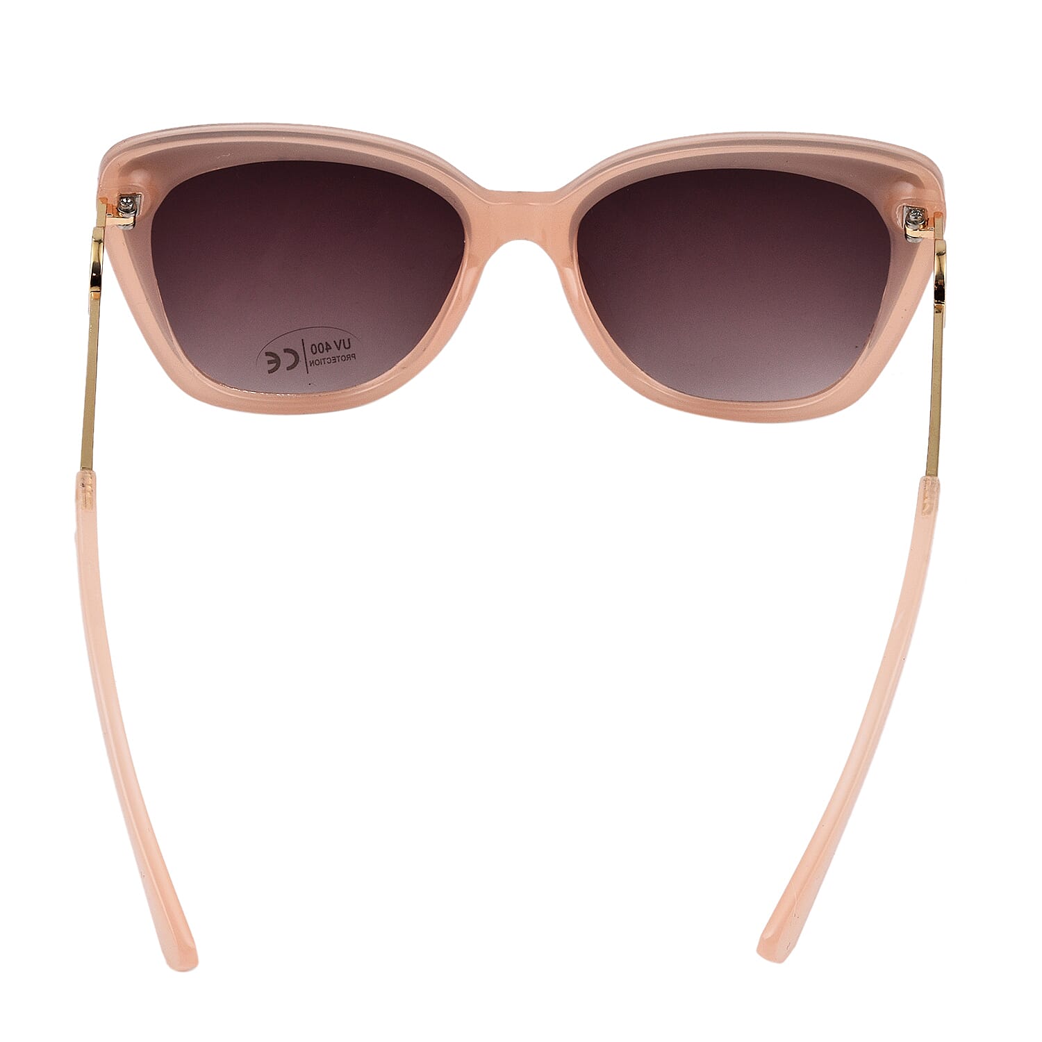 Wayfarer Sunglasses with Polycarbonate Frame Lens - Pink & Gold