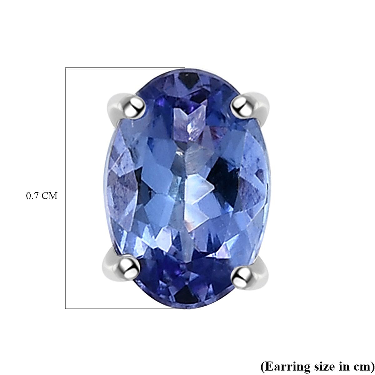 9K White Gold AA Tanzanite Stud Earrings (With Push Back)