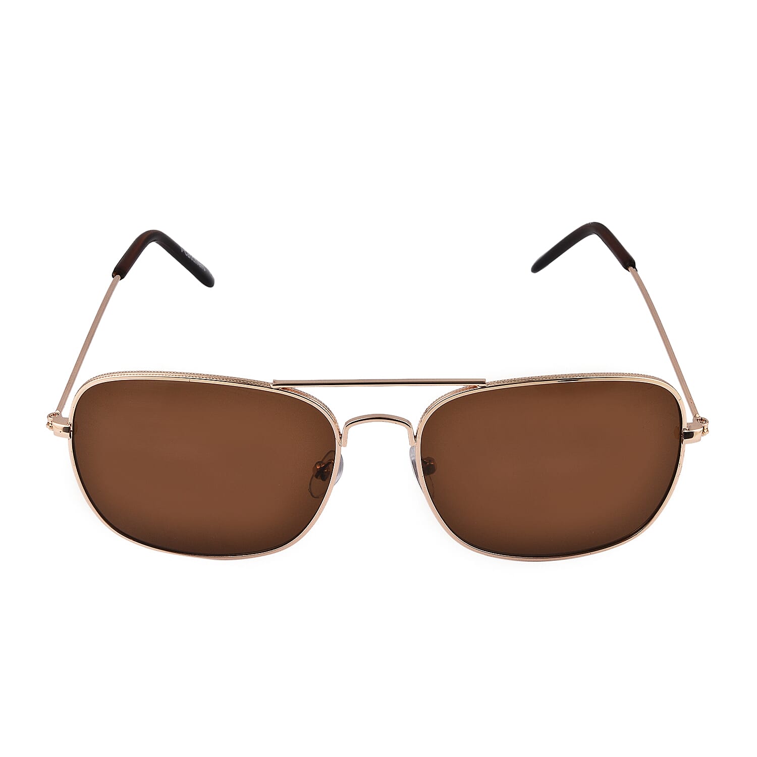 Aviator Sunglasses with Polycarbonate Frame Lens - Black & Gold