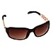 Full-Rim Sunglasses with Polycarbonate Frame Lens - Brown & Gold