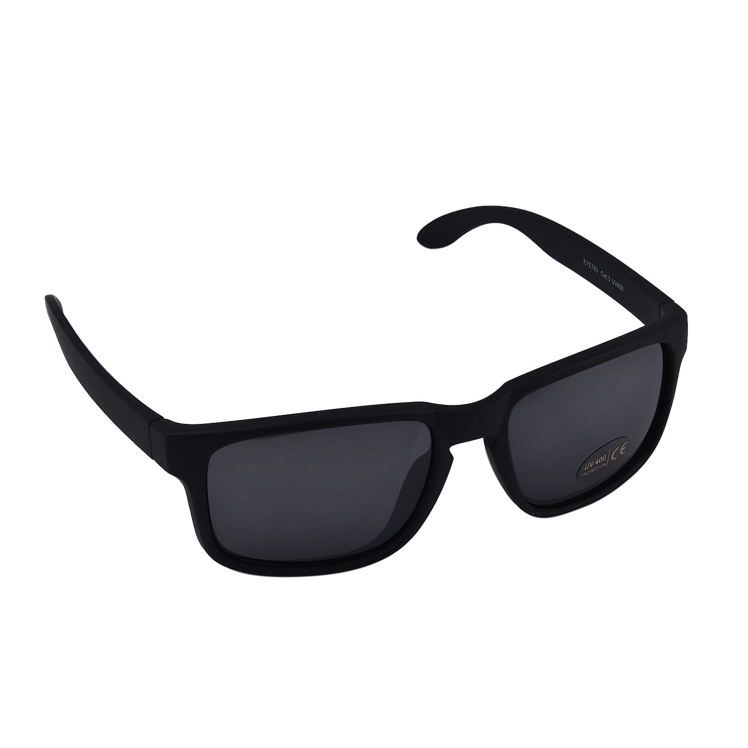 Wayfarer Sunglasses with Polycarbonate Lens - Black