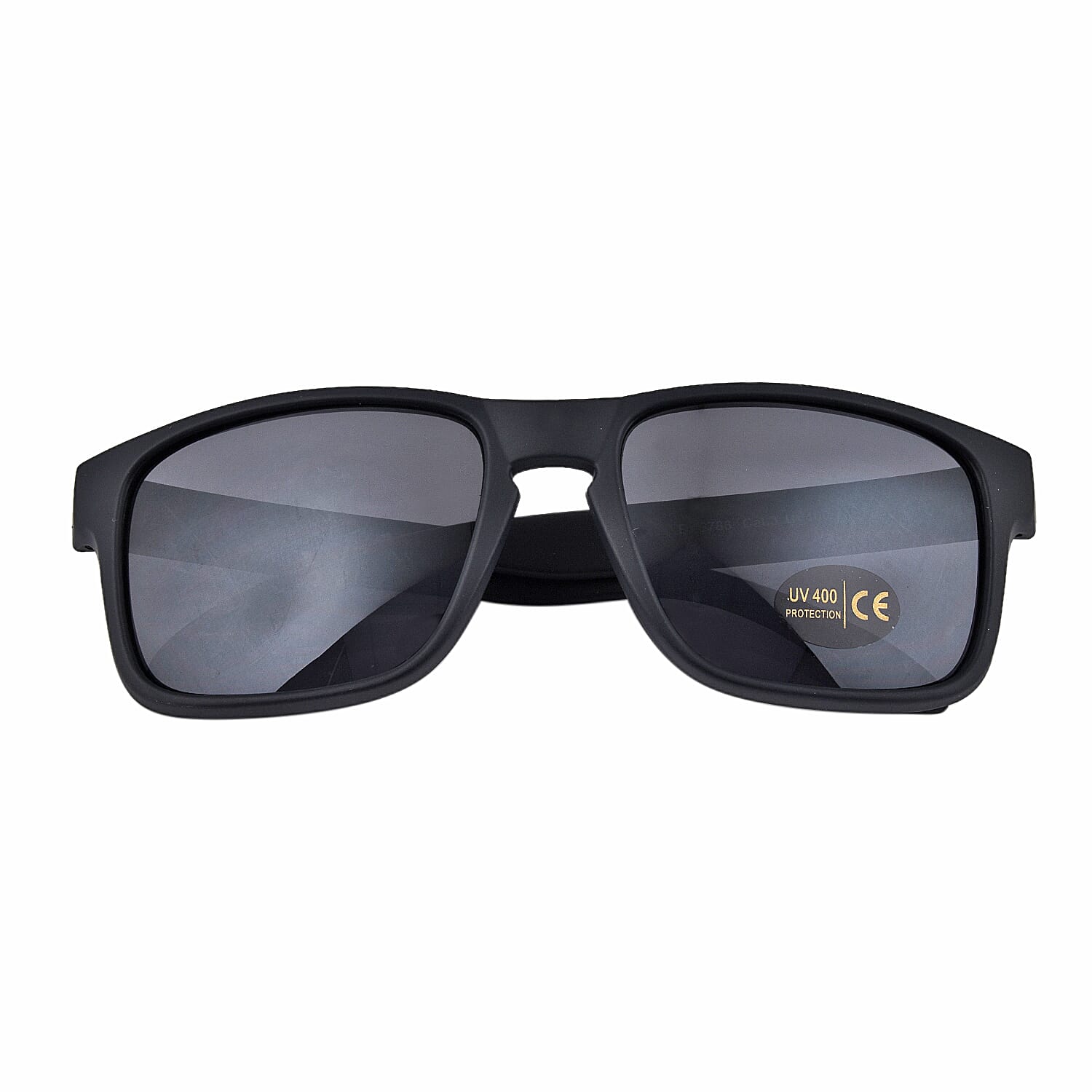Wayfarer Sunglasses with Polycarbonate Lens - Black