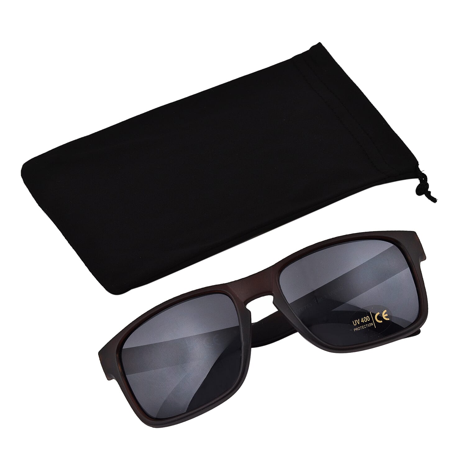 Wayfarer Sunglasses with Polycarbonate Lens - Brown