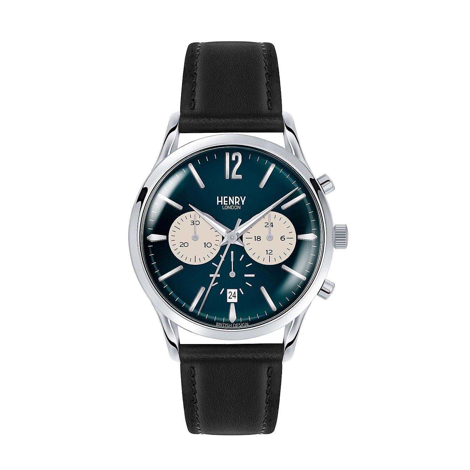 Henry London Knightsbridge Blue Dial 3 ATM Water Resistant Watch with Black Colour Leather Strap 8925310 TJC