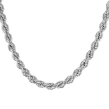 High Finish Sterling Silver 4.2mm Rope Chain 30 Inch
