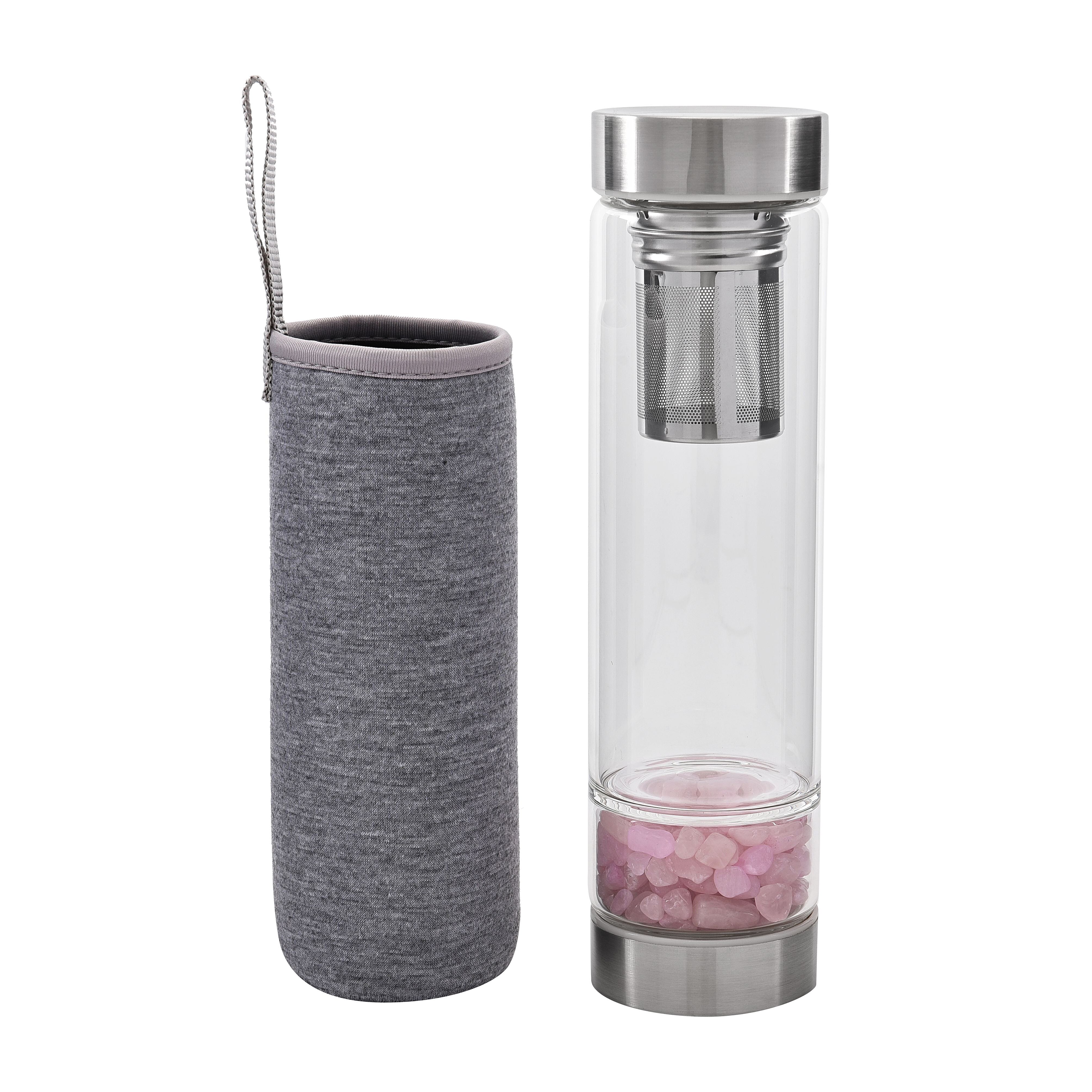 Water with Crystal Stone and Tea Infuser - Grey