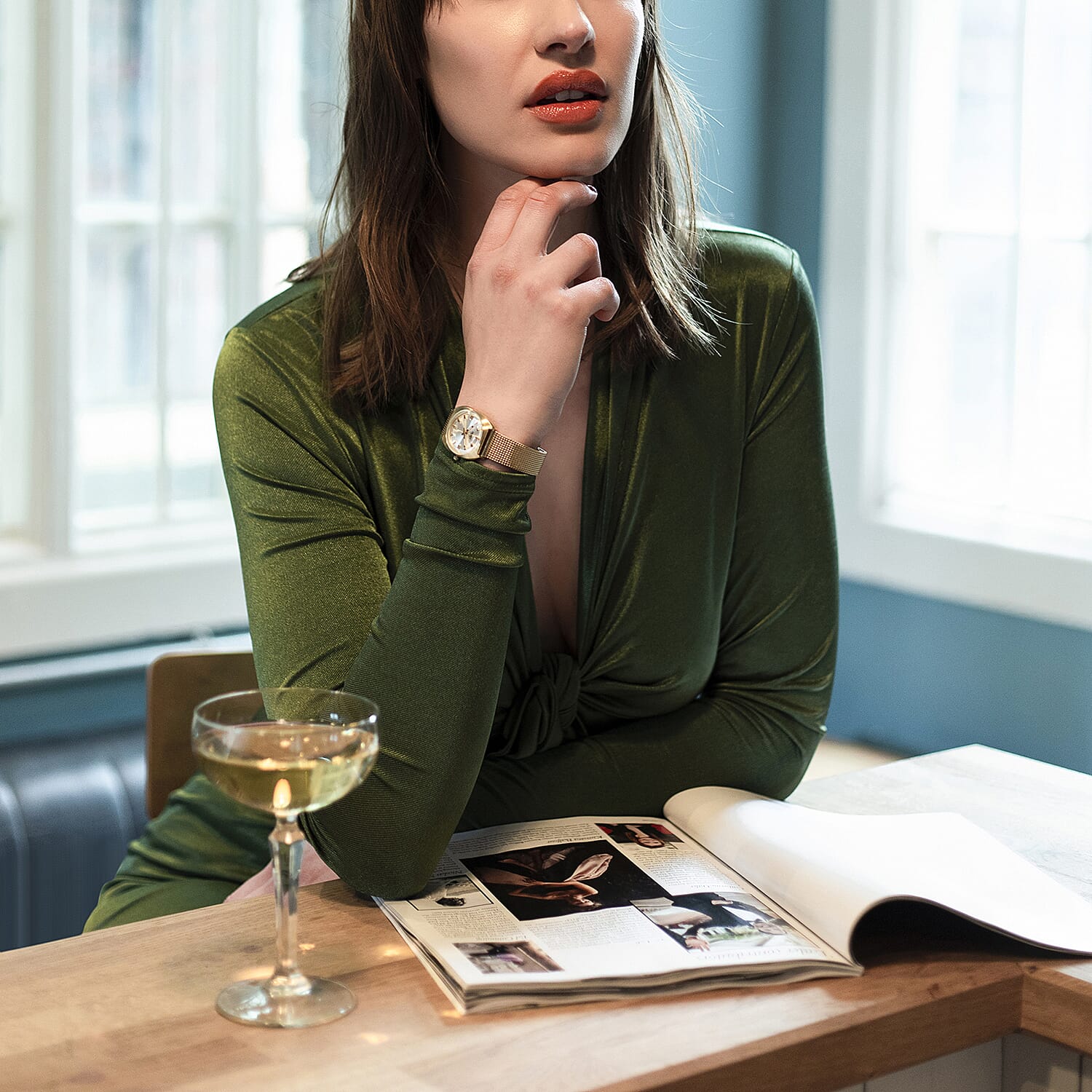 Henry London Vintage Square Round  White Silver Dial 3 ATM Water Resistant Watch