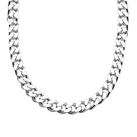 High Finish Sterling Silver Square Curb Chain 24 Inch