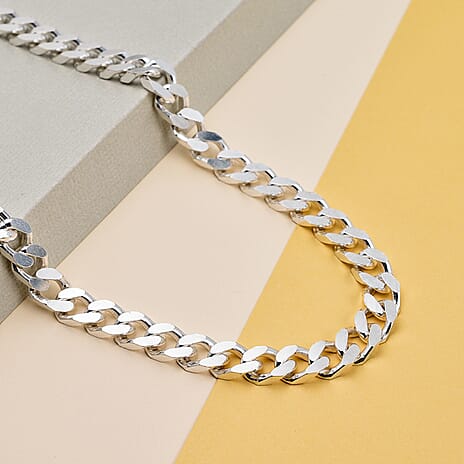 High Finish Sterling Silver Square Curb Chain 24 Inch