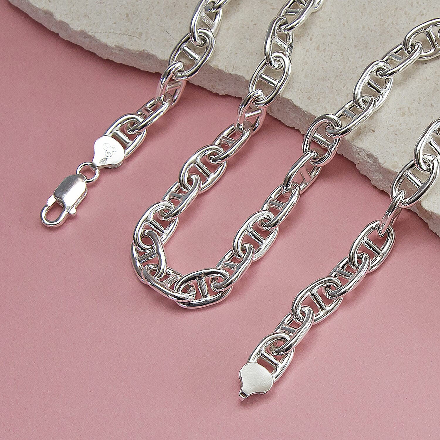 High Finish Sterling Silver Rambo Chain 24 Inch