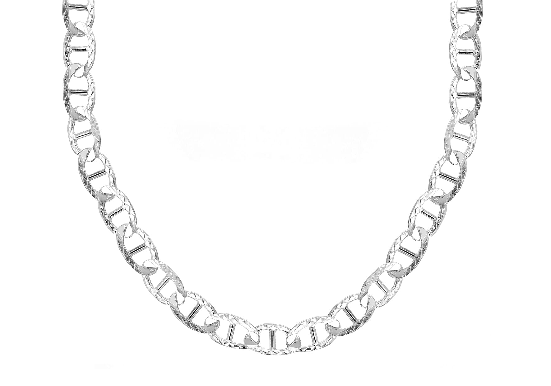 High Finish Sterling Silver Diamond Cut Rambo Chain 22 Inch