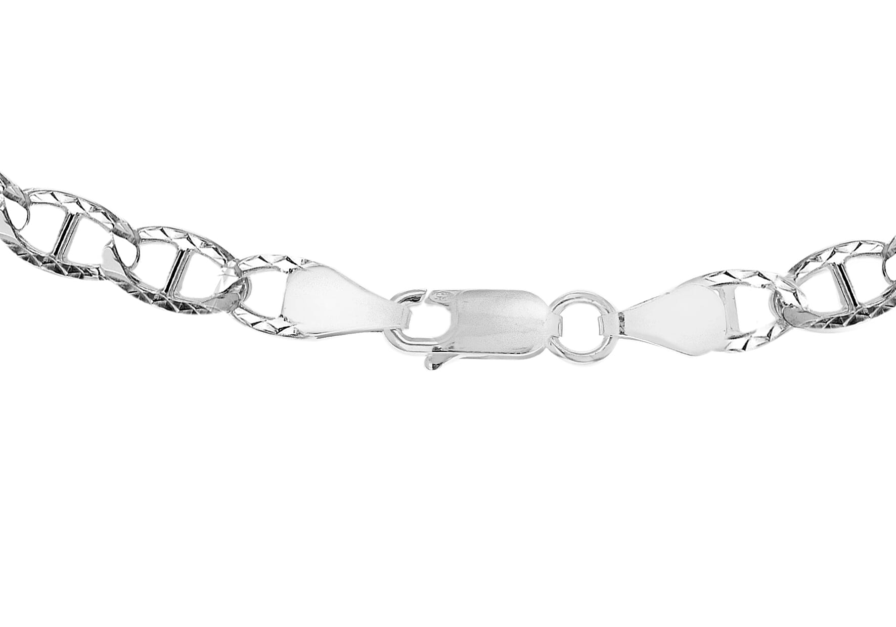 High Finish Sterling Silver Diamond Cut Rambo Chain 22 Inch