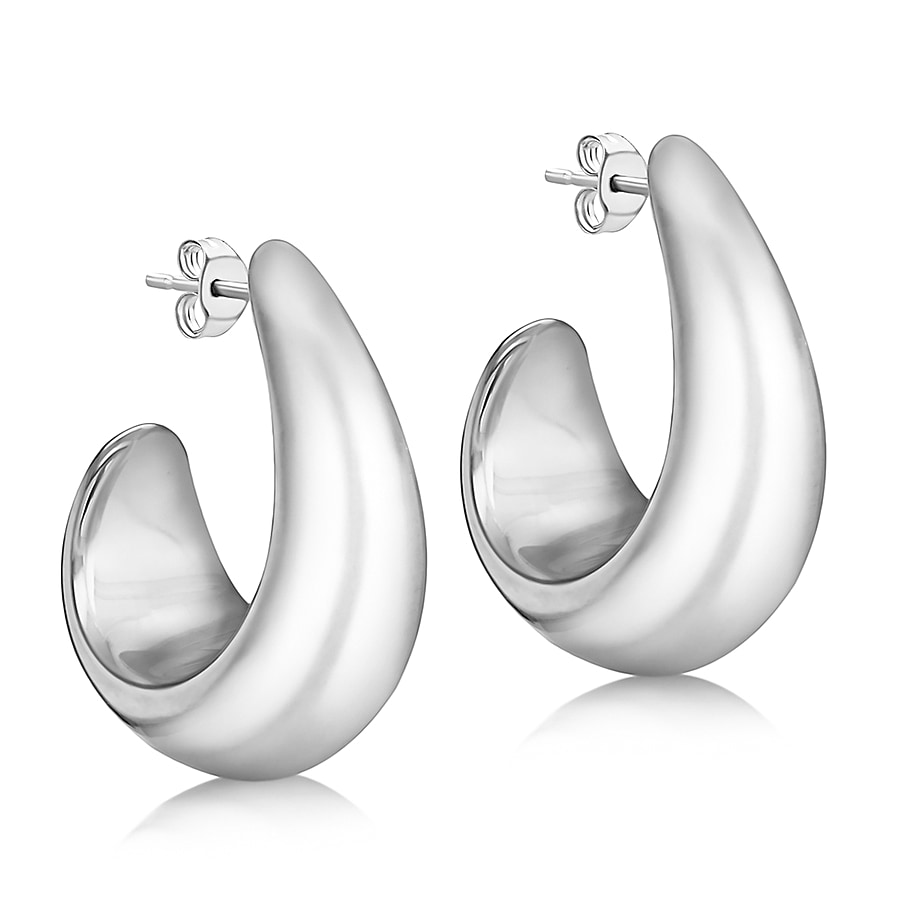 High Finish Sterling Silver Graduated Curl Electroform Earrings