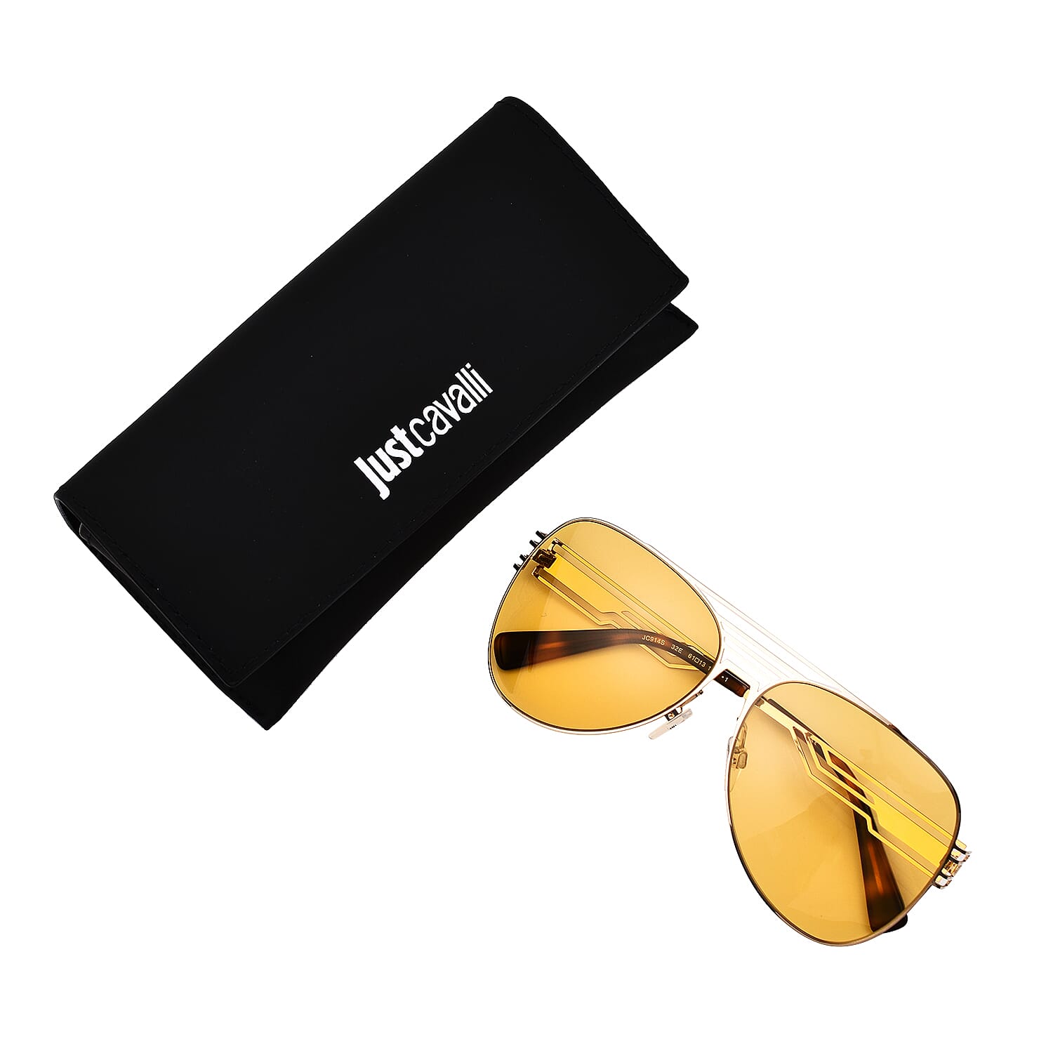 JUST CAVALLI Unisex Gold Aviator Sunglasses - Orange