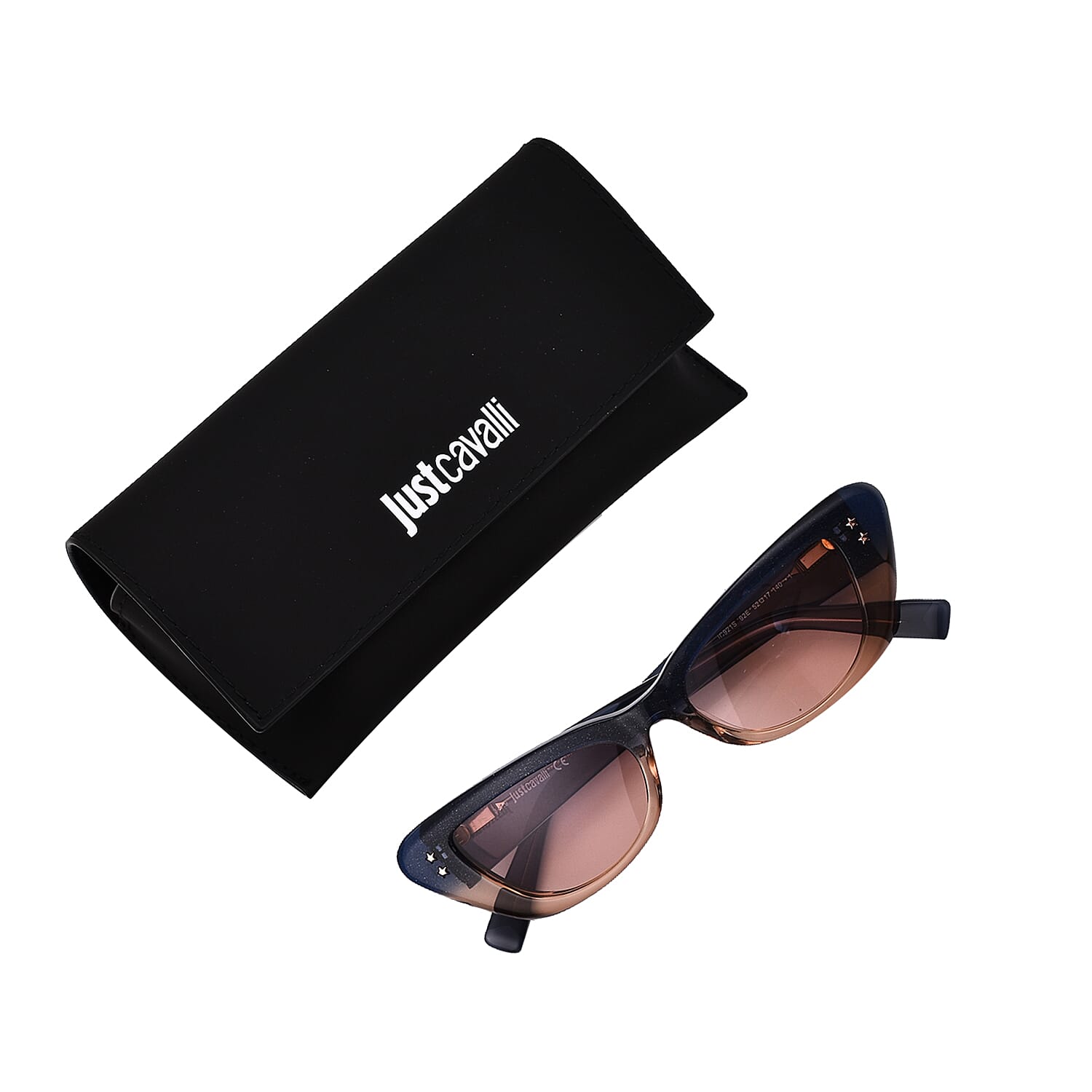 JUST CAVALLI Blue Two Tone Cat Eye Womens Sunglasses - Orange