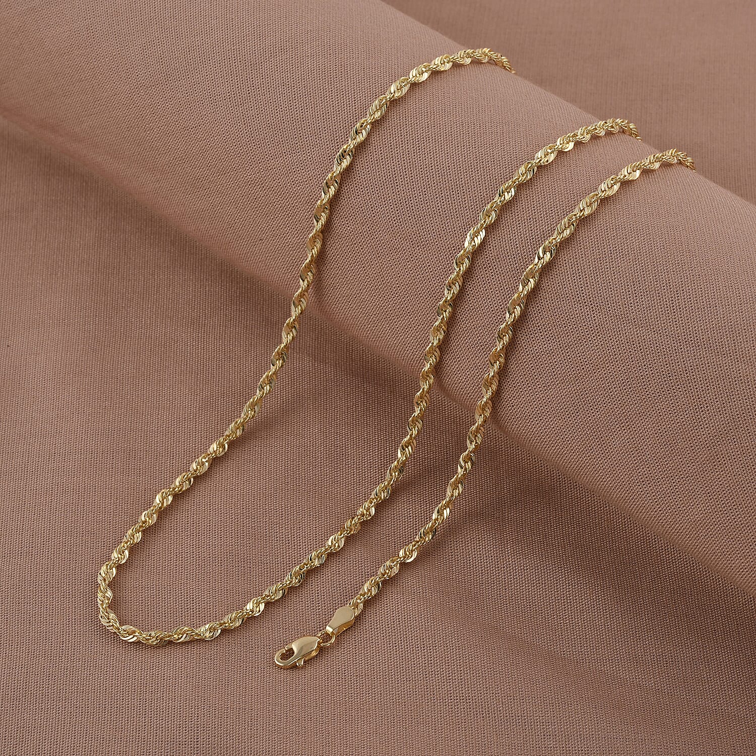 9K Yellow Gold Rope Necklace (Size - 30) With Lobster Clasp, Gold Wt. 5.49 Gms