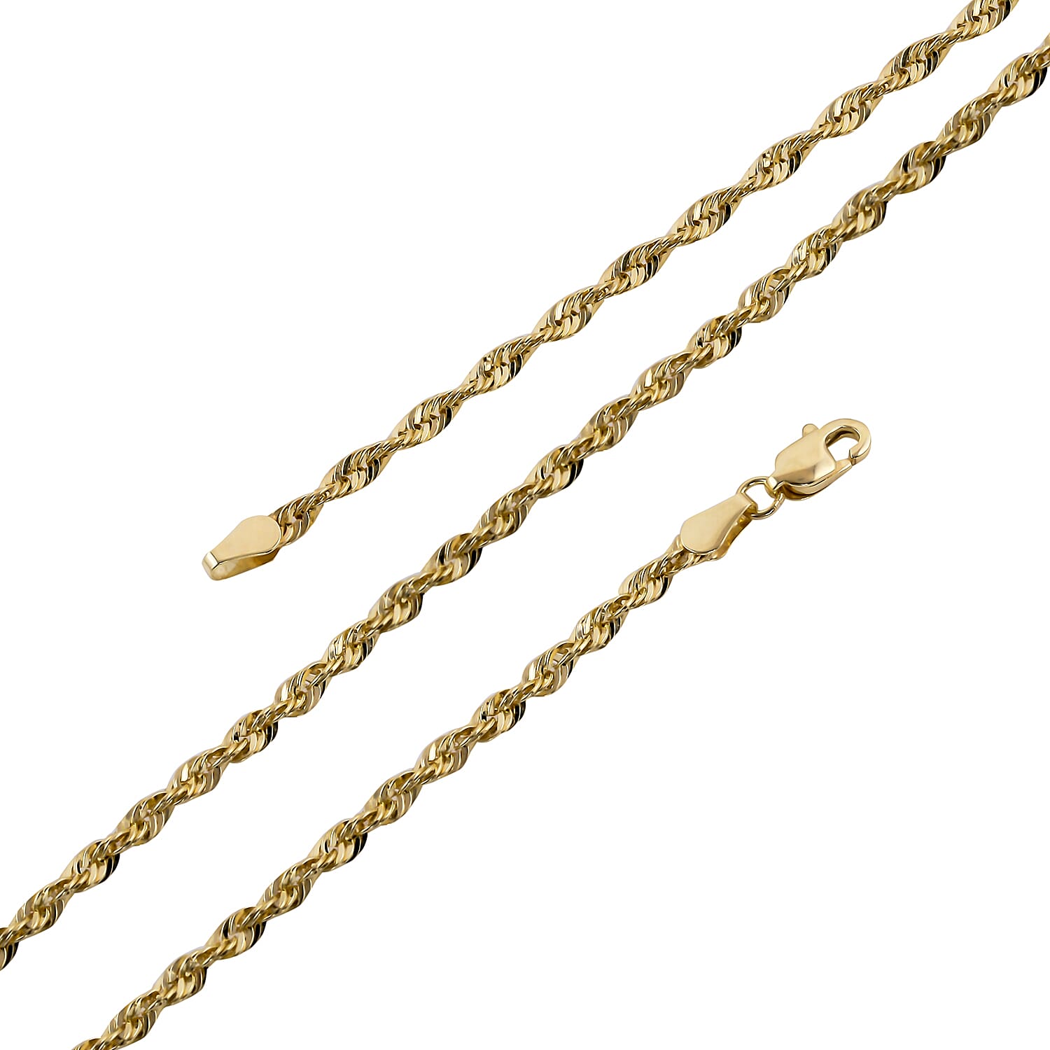 9K Yellow Gold Rope Necklace (Size - 30) With Lobster Clasp, Gold Wt. 5.49 Gms