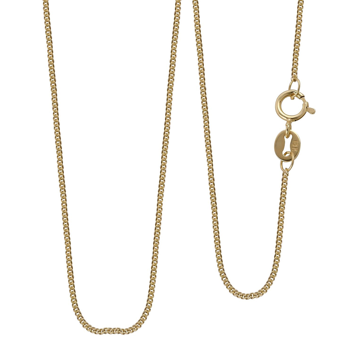NY Close Out Deal - 18K Yellow Gold Curb Necklace (Size - 20), with Spring Ring Clasp