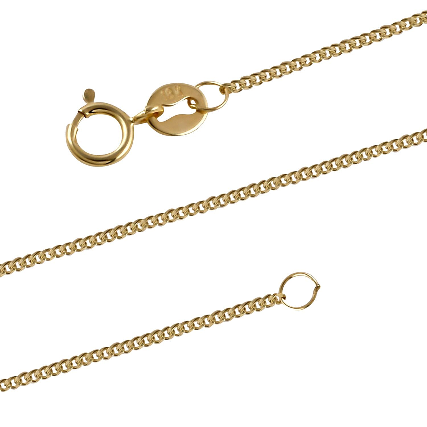 NY Close Out Deal - 18K Yellow Gold Curb Necklace (Size - 20), with Spring Ring Clasp