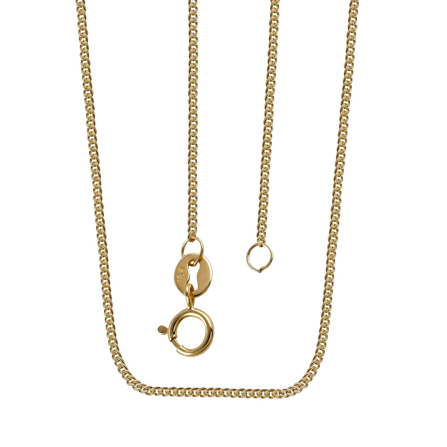 NY Close Out Deal - 18K Yellow Gold Curb Necklace (Size - 20), with Spring Ring Clasp