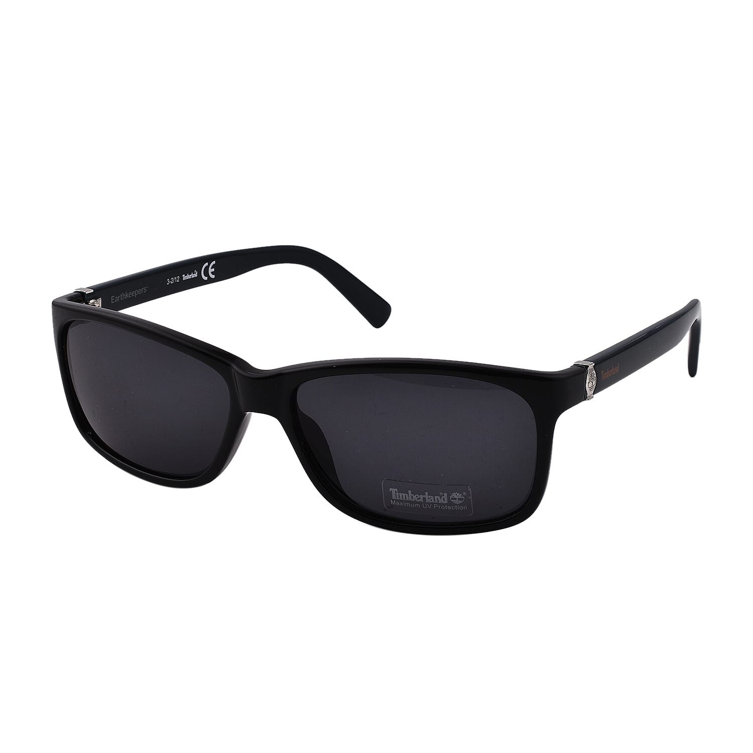 TLV  - TIMBERLAND Unisex Black Wayfarer with Grey Lenses & Metal Stud Temples