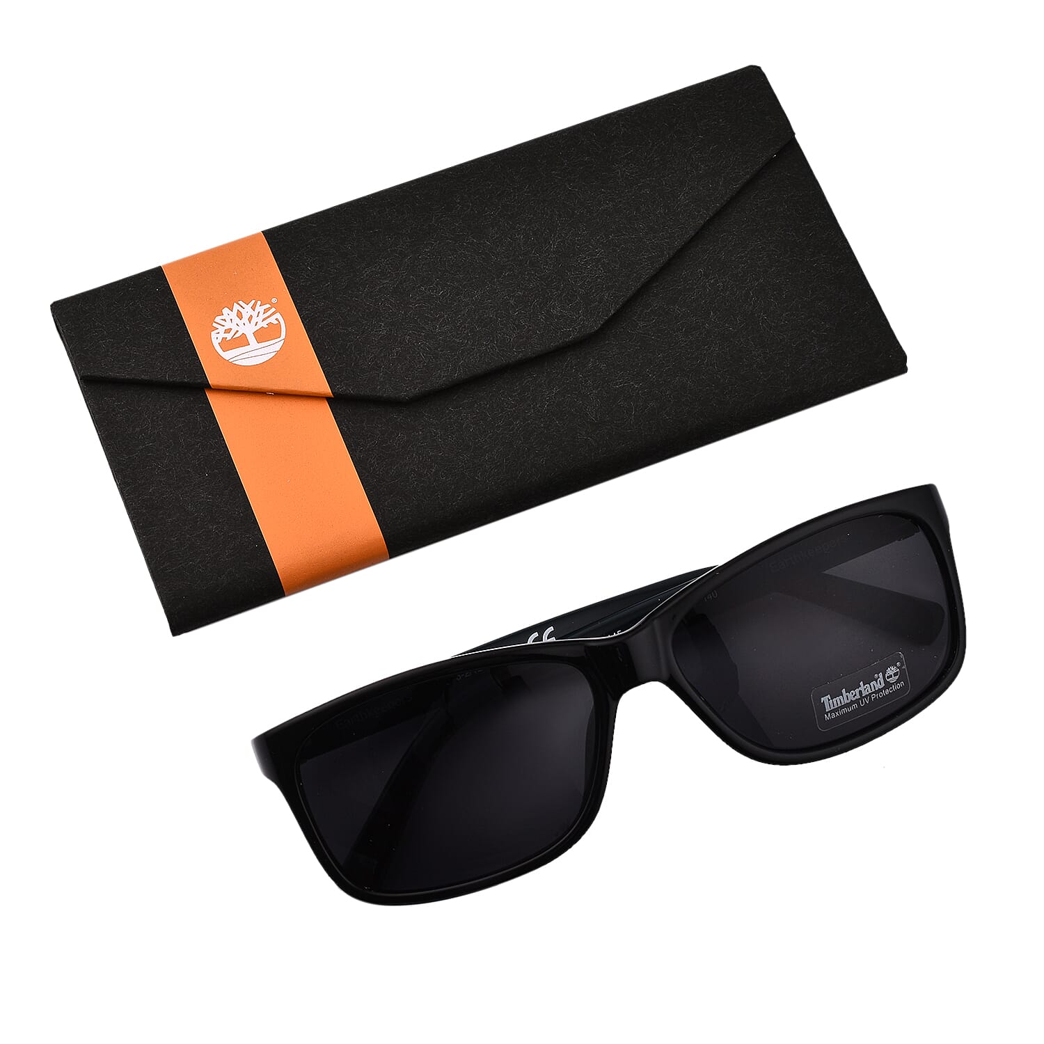 TLV  - TIMBERLAND Unisex Black Wayfarer with Grey Lenses & Metal Stud Temples