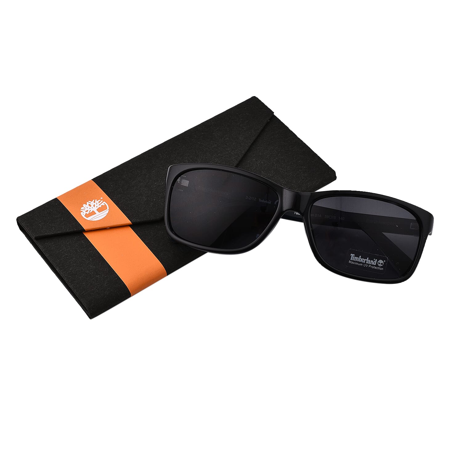 TLV  - TIMBERLAND Unisex Black Wayfarer with Grey Lenses & Metal Stud Temples