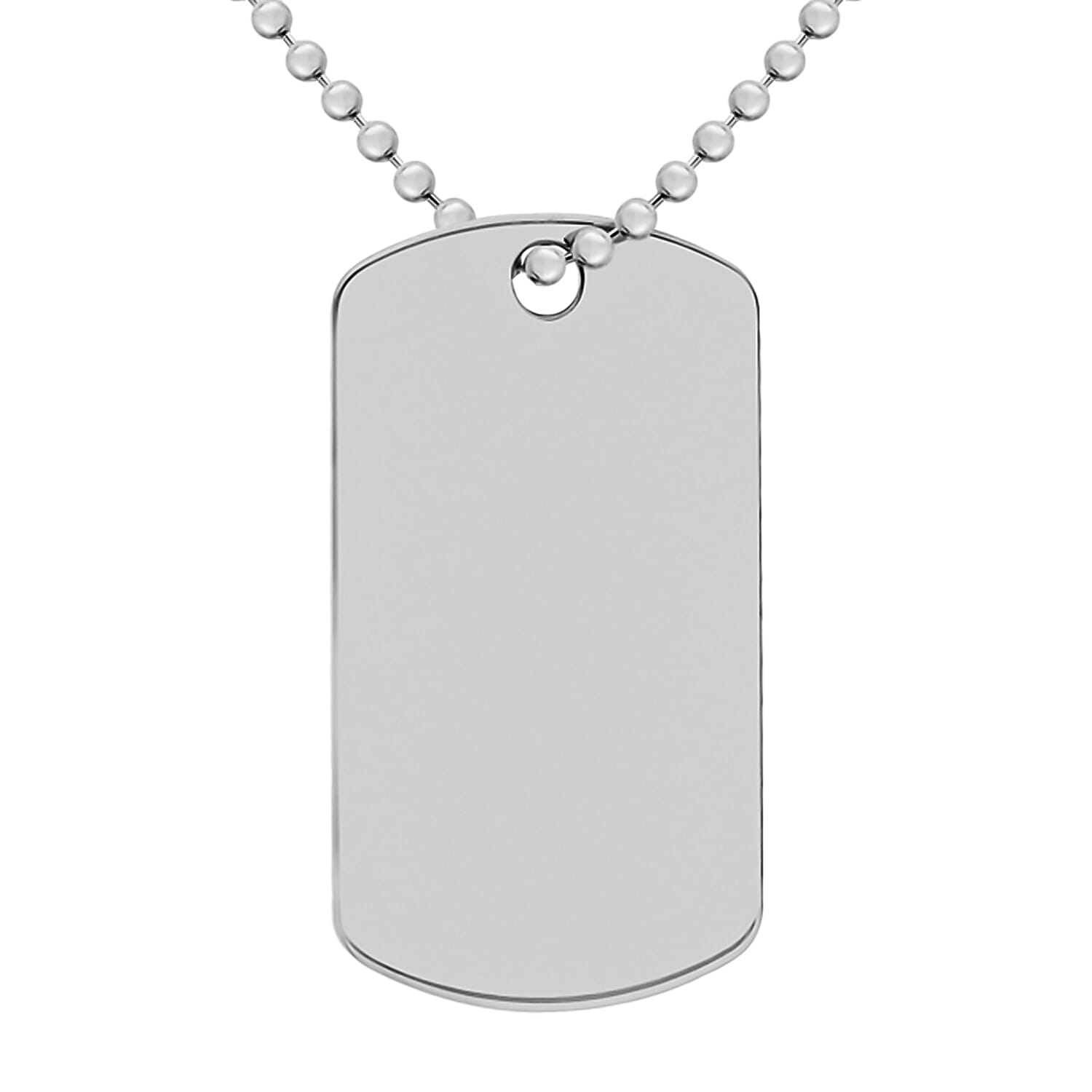 Sterling Silver 19mm x 34mm Dog Tag Ball Chain 20 Inch 8928801 TJC