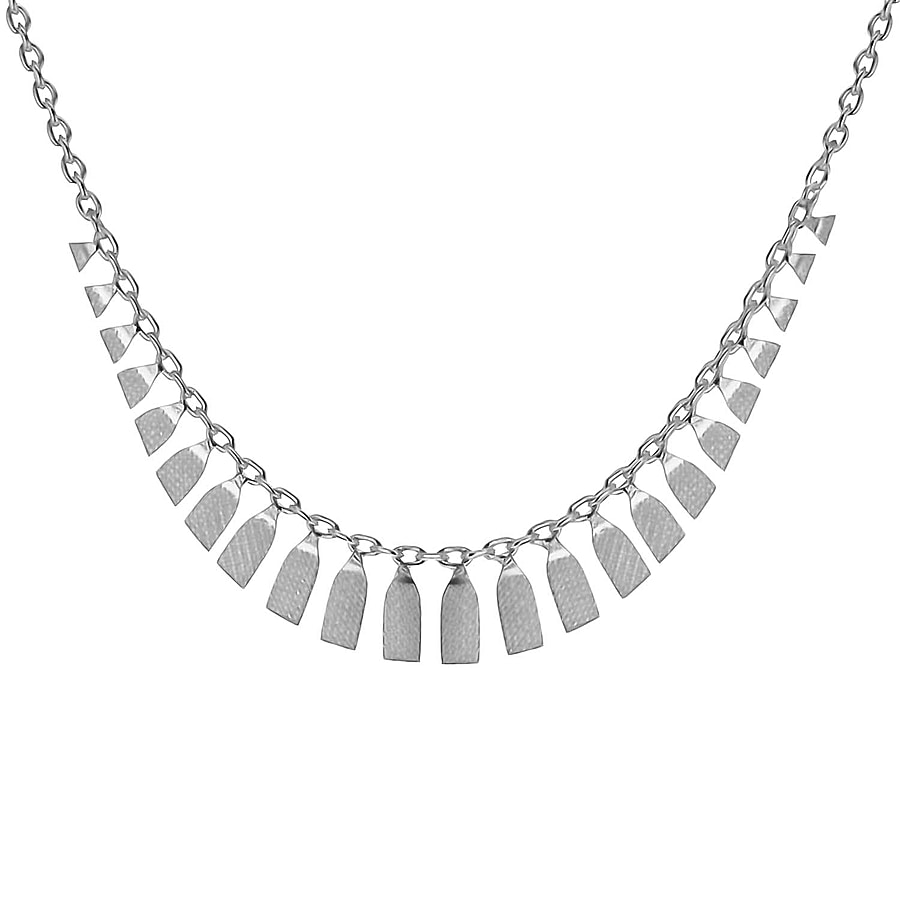 Sterling Silver 2.7mm-6.7mm Graduated Textured Cleopatra Trace Chain Necklace 16 - 17 Inch