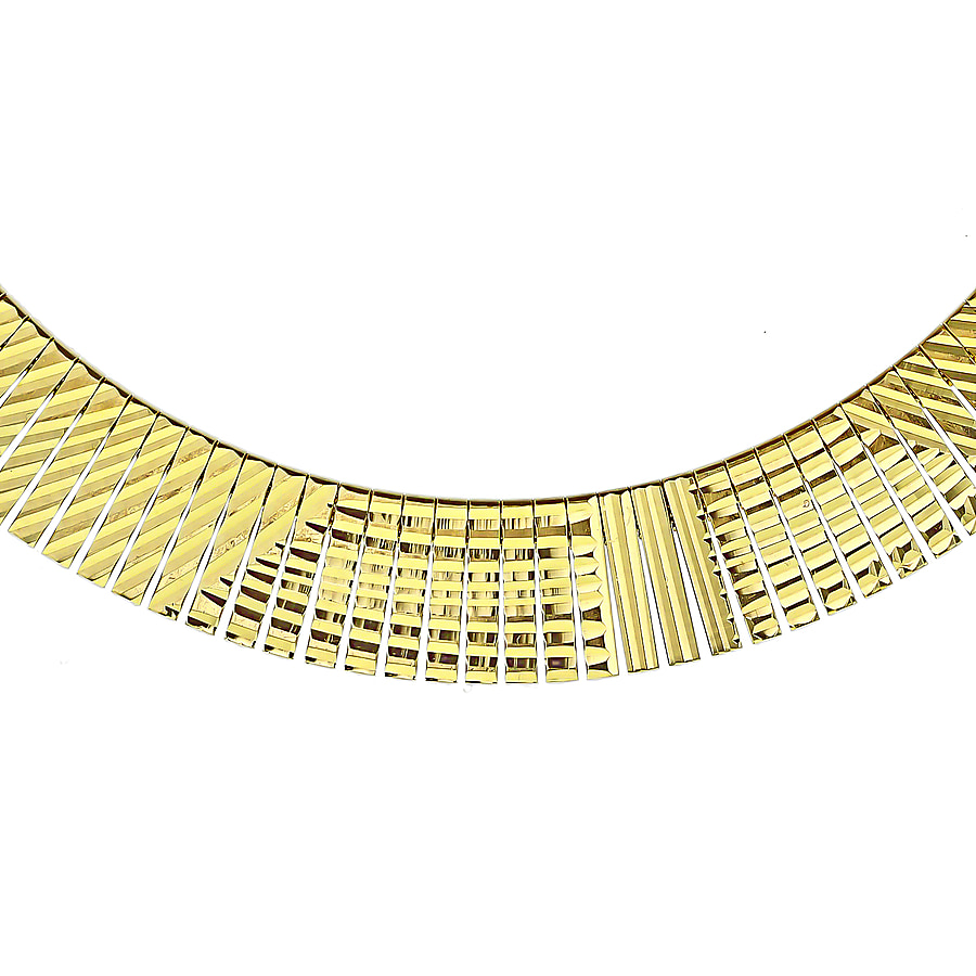 Sterling Silver Yellow Gold Plated 2.7mm - 1.9mm Graduated Diamond Cut Cleopatra Necklace 17 Inch