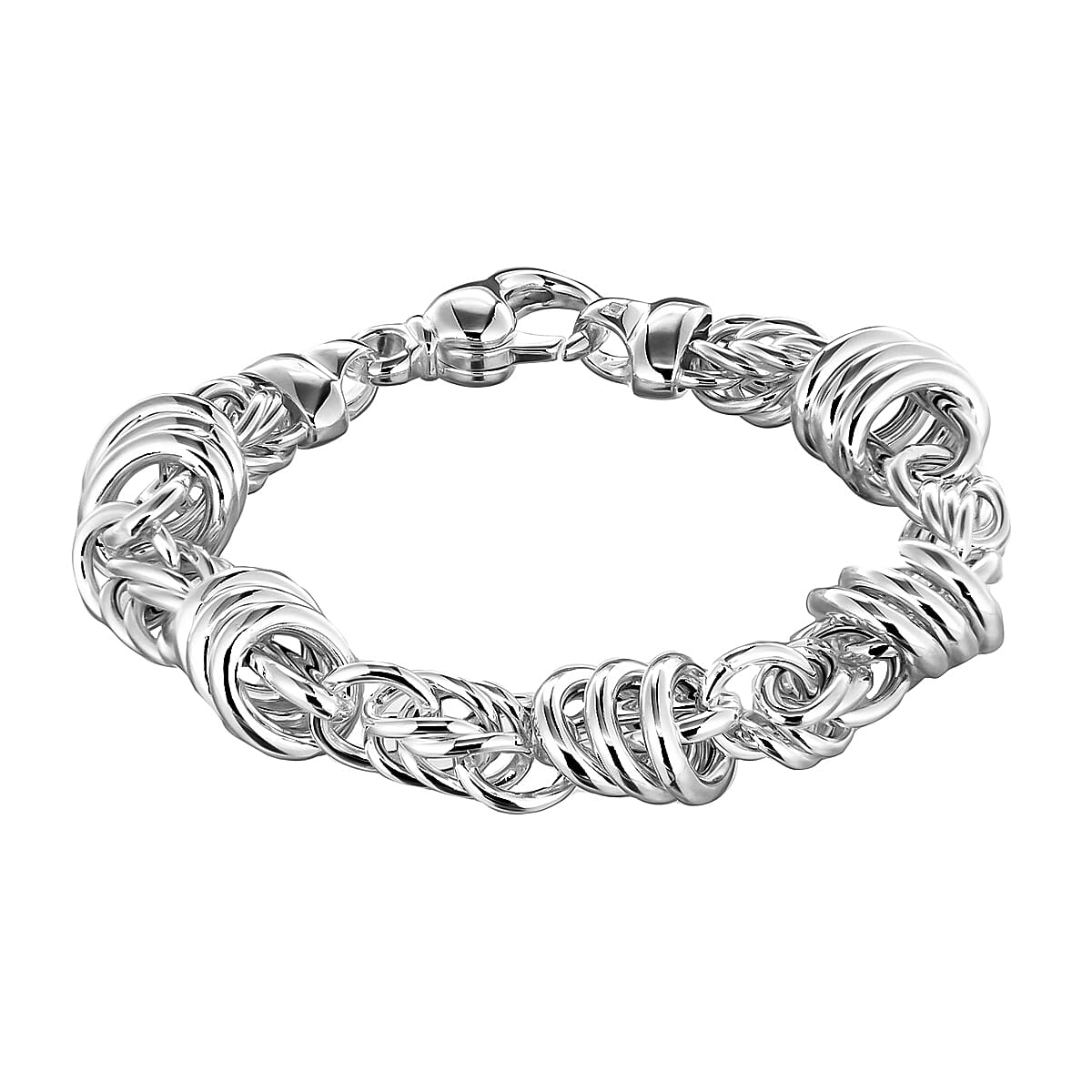 High Finish Sterling Silver 13.5mm Multi-Link Bracelet 8 Inch