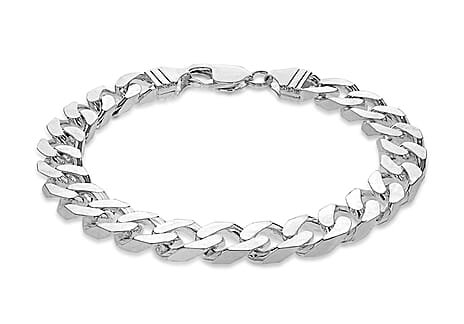 High Finish Sterling Silver Curb Bracelet 9 Inch