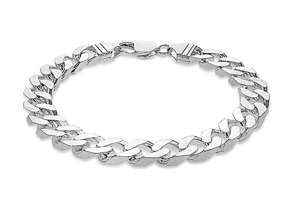 High Finish Sterling Silver Curb Bracelet 9 Inch - 8928845 - TJC
