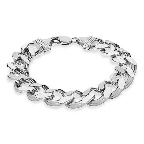 High Finish Sterling Silver Curb Bracelet 8.5 Inch