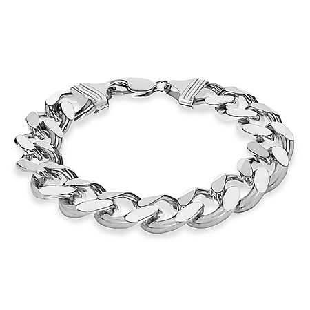 High Finish Sterling Silver Curb Bracelet 8.5 Inch