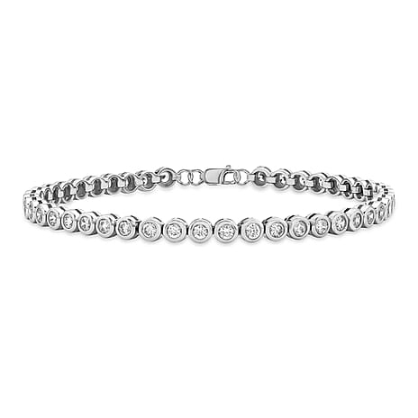 Sterling Silver Round CZ 4mm Tennis Bracelet 7.75 Inch