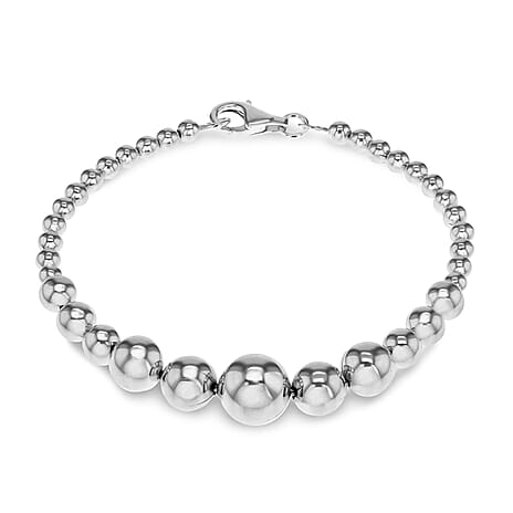 Sterling Silver 1mm to 4mm Graduated Beads Bracelet 7.5 Inch