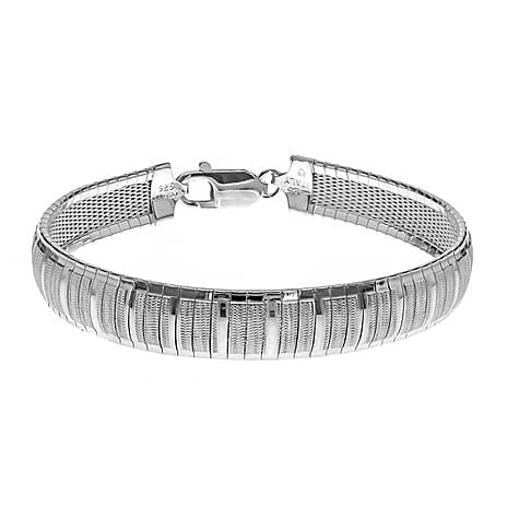 Sterling Silver Cleopatra Style Stripe Detail Bracelet 7.5 Inch