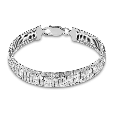 Sterling Silver Cleopatra Style Diamond Detail Bracelet 7.5 Inch