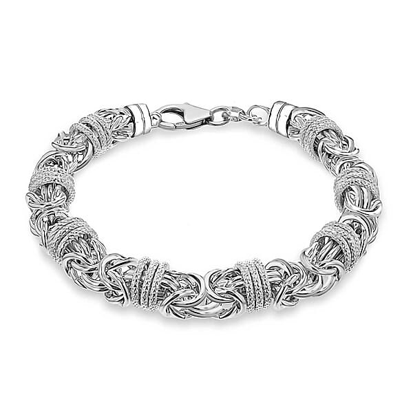 Men's Silver Byzantine Bracelet: 8