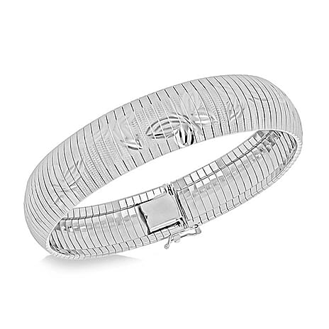 Sterling Silver Rhodium Plated 14.3mm Butterfly Cleopatra Bracelet 7.5 Inch