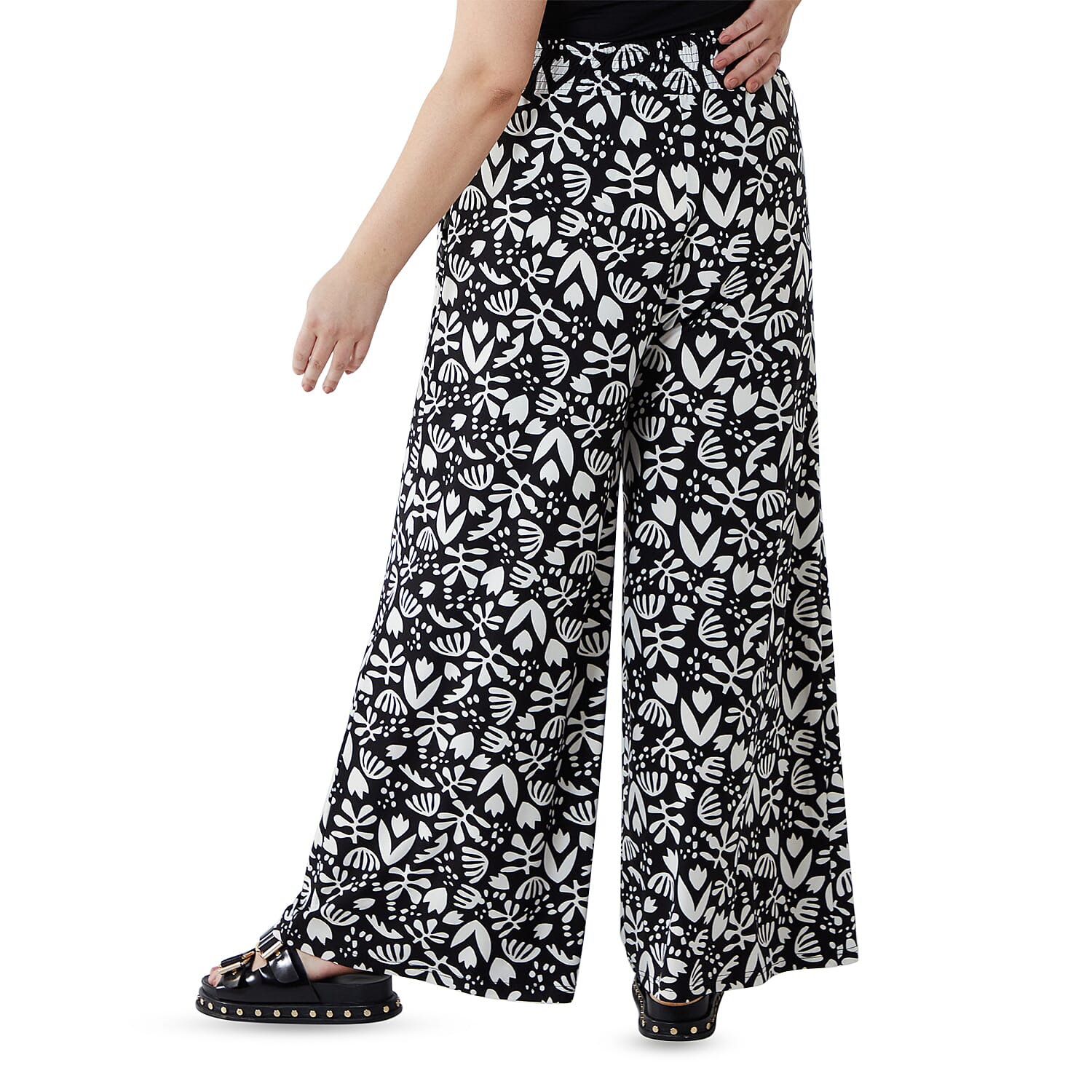 NOVA OF LONDON Curve Wide Leg Palazzo Trouser - Black