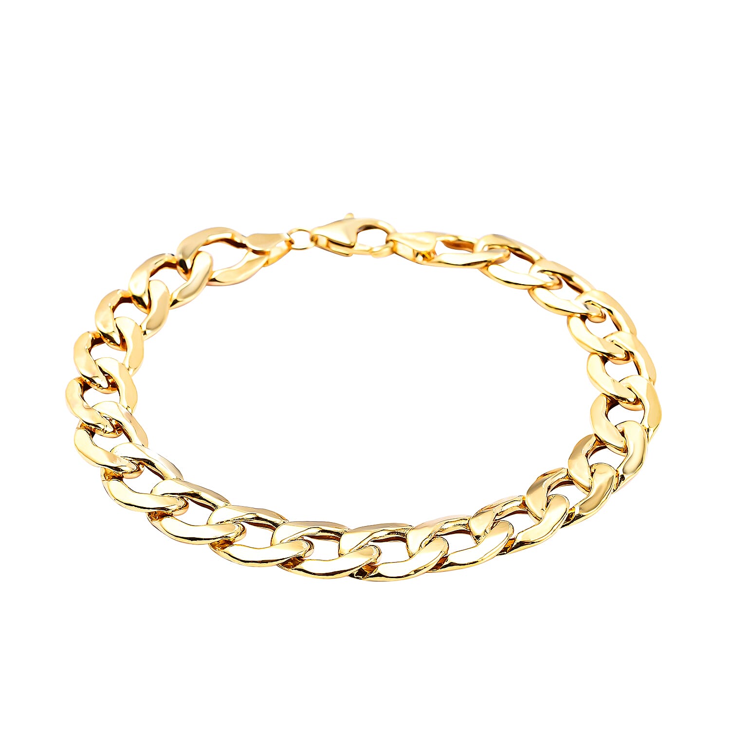 9K Yellow Gold Curb Bracelet (Size - 7.5) with Lobster Clasp, Gold Wt. 6.25 Gms