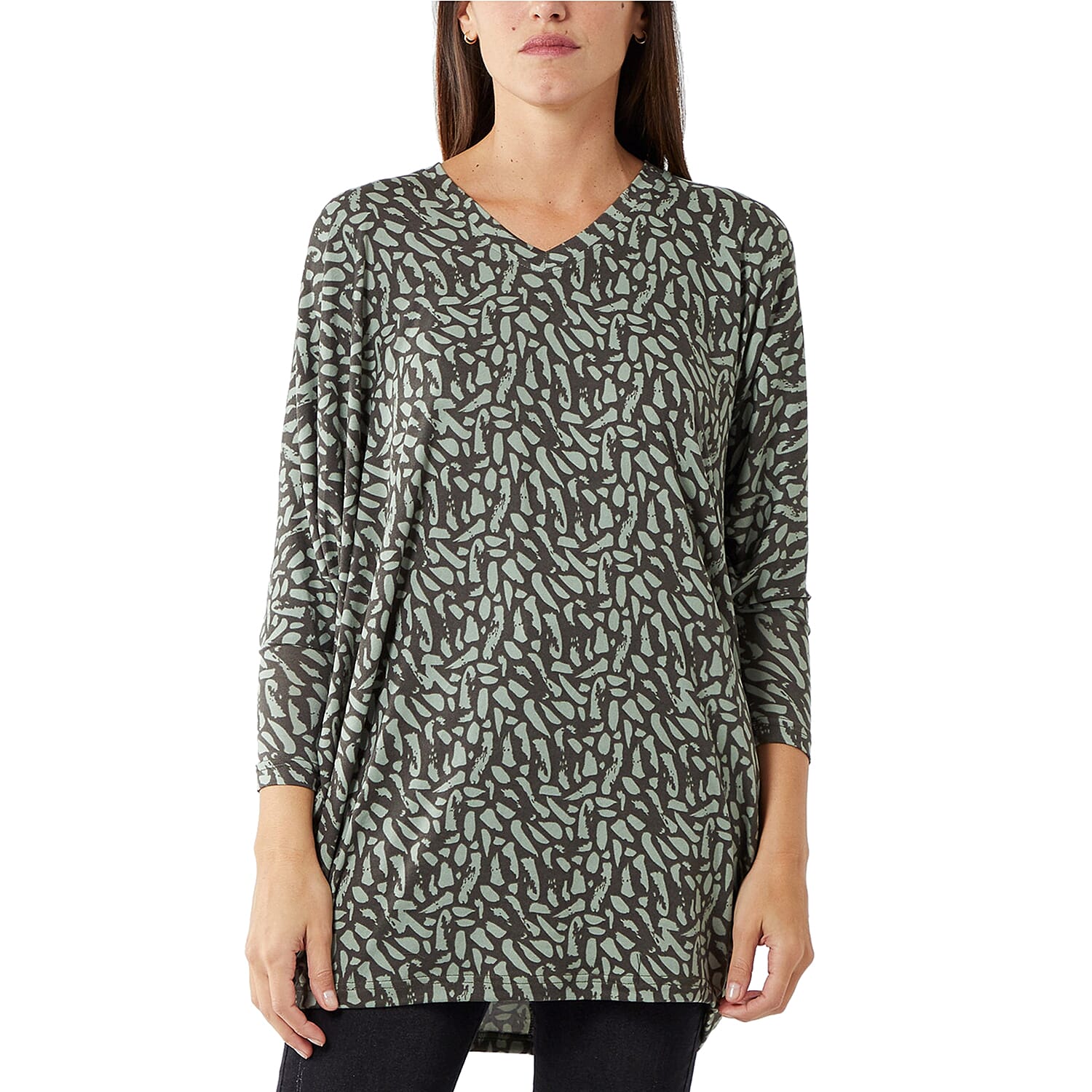 NOVA OF LONDON Mariana Dash Batwing Top (One Size) - Khaki