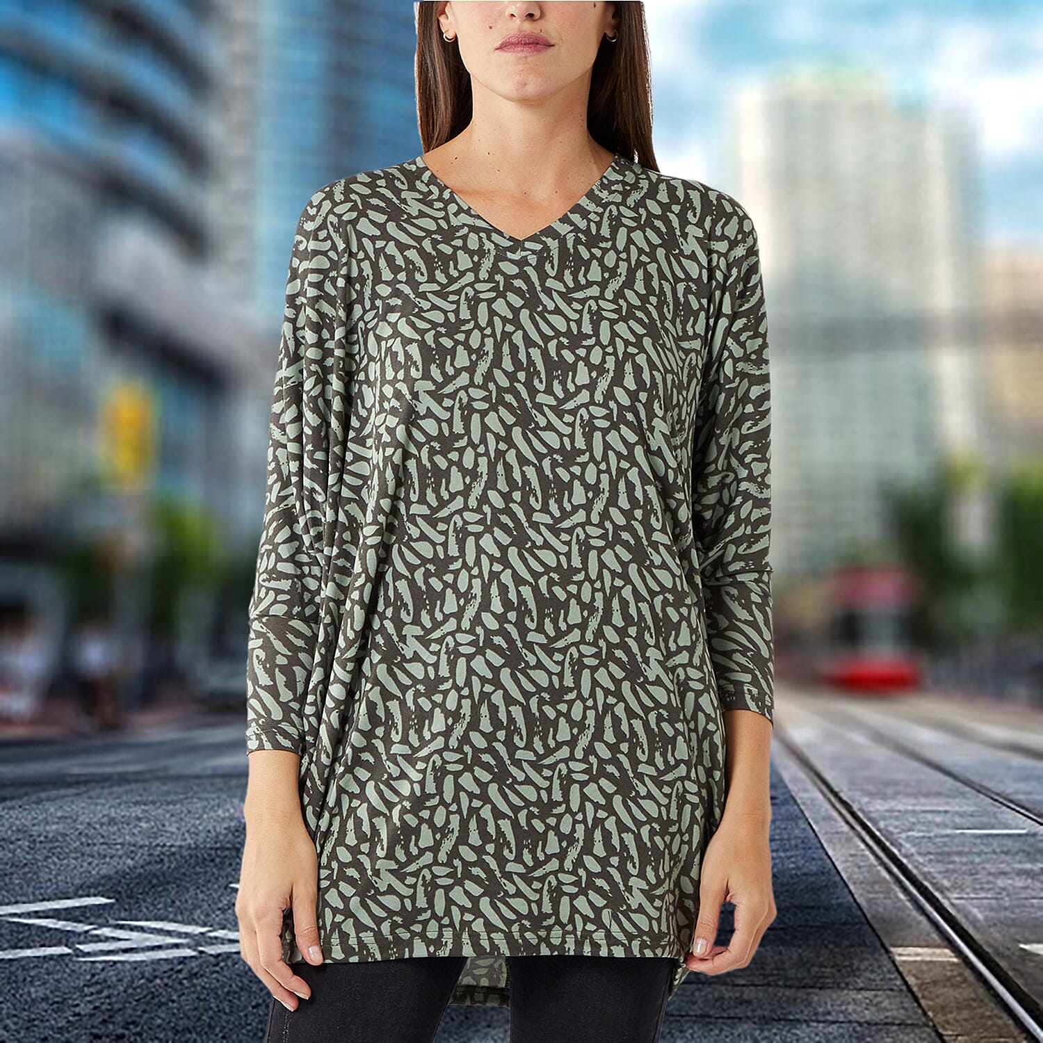 NOVA OF LONDON Mariana Dash Batwing Top (One Size) - Khaki