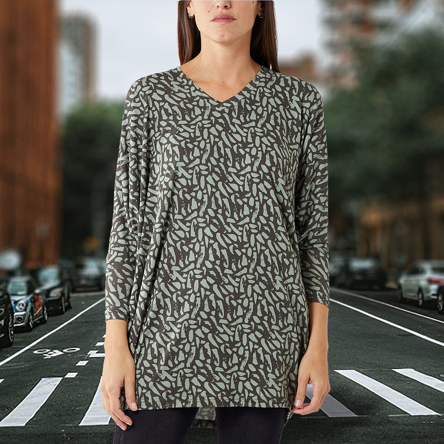 NOVA OF LONDON Mariana Dash Batwing Top (One Size) - Khaki